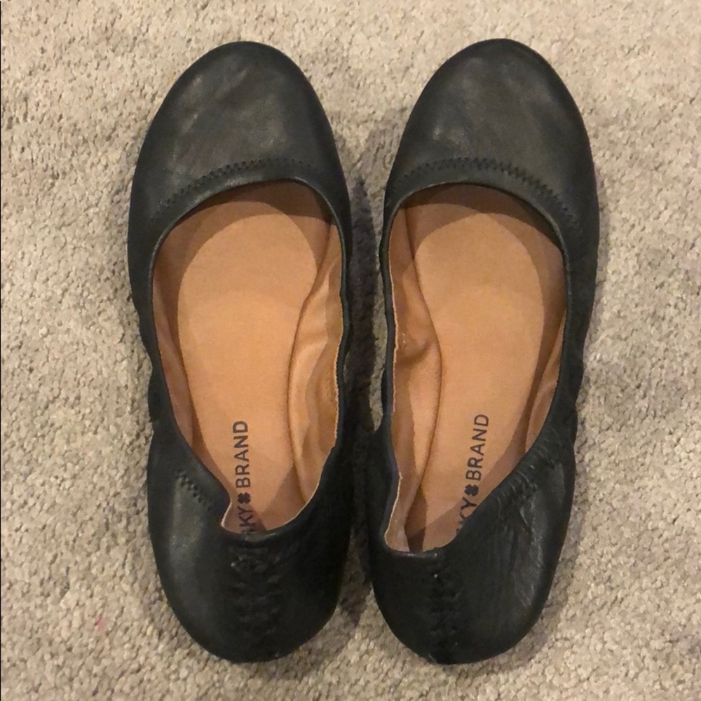 Lucky brand Emmie black leather flats